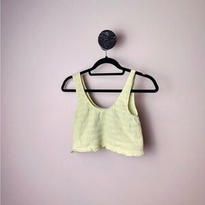 Urban Outfitters Light Green Ribbed Crop Top